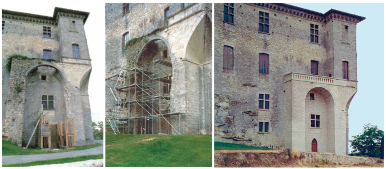 La galerie nord avant et après restauration